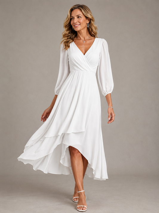 Mia™ | Elegant V-neck Long Dress