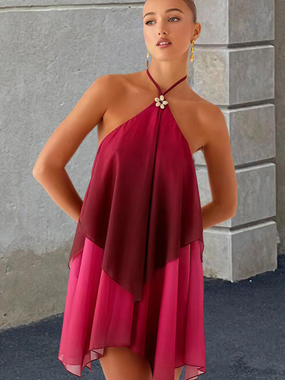 Ombré Mesh Halter Dress
