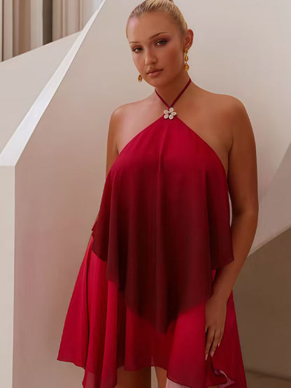 Ombré Mesh Halter Dress
