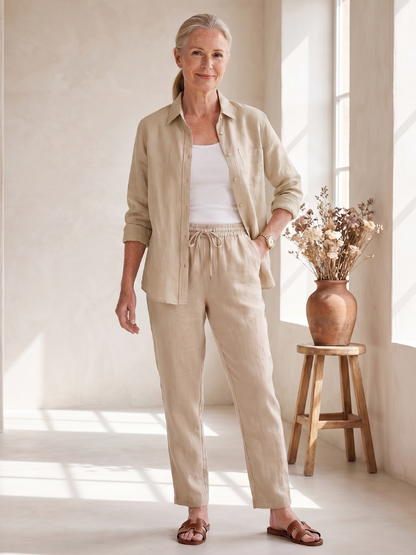 Noor | Long Sleeve Shirt Tapered Pants Set