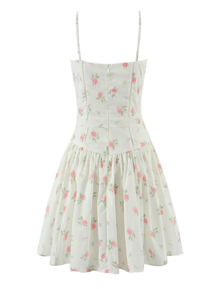 Floral Print Corset A-Line Mini Dress