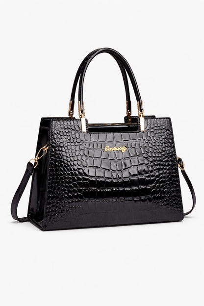 Maison Verdelle - Shiny Crocodile Skin Pattern Handbag