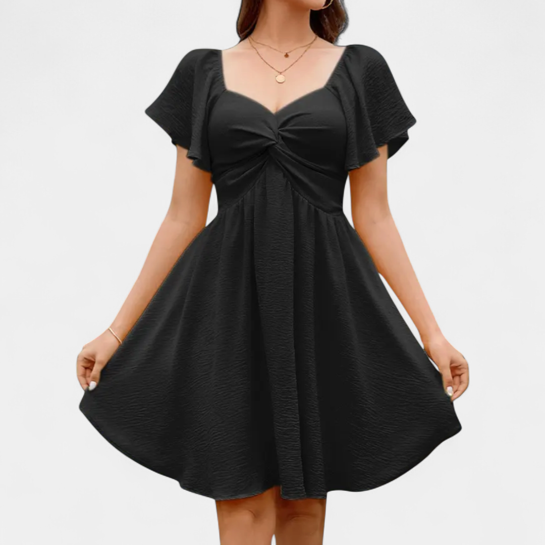 CORINNA™ – Flowy V-Neck Ruched Mini Dress