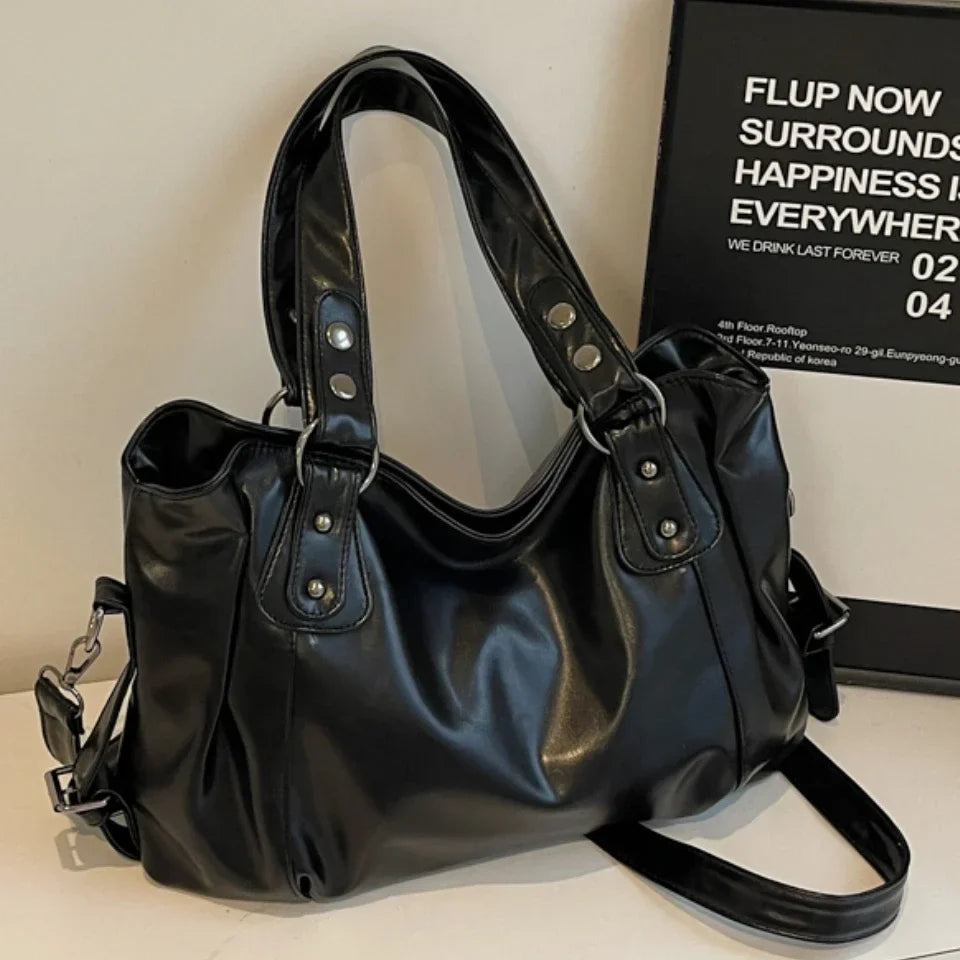 Faux Leather Shoulder Bag