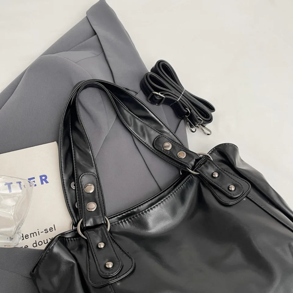 Faux Leather Shoulder Bag