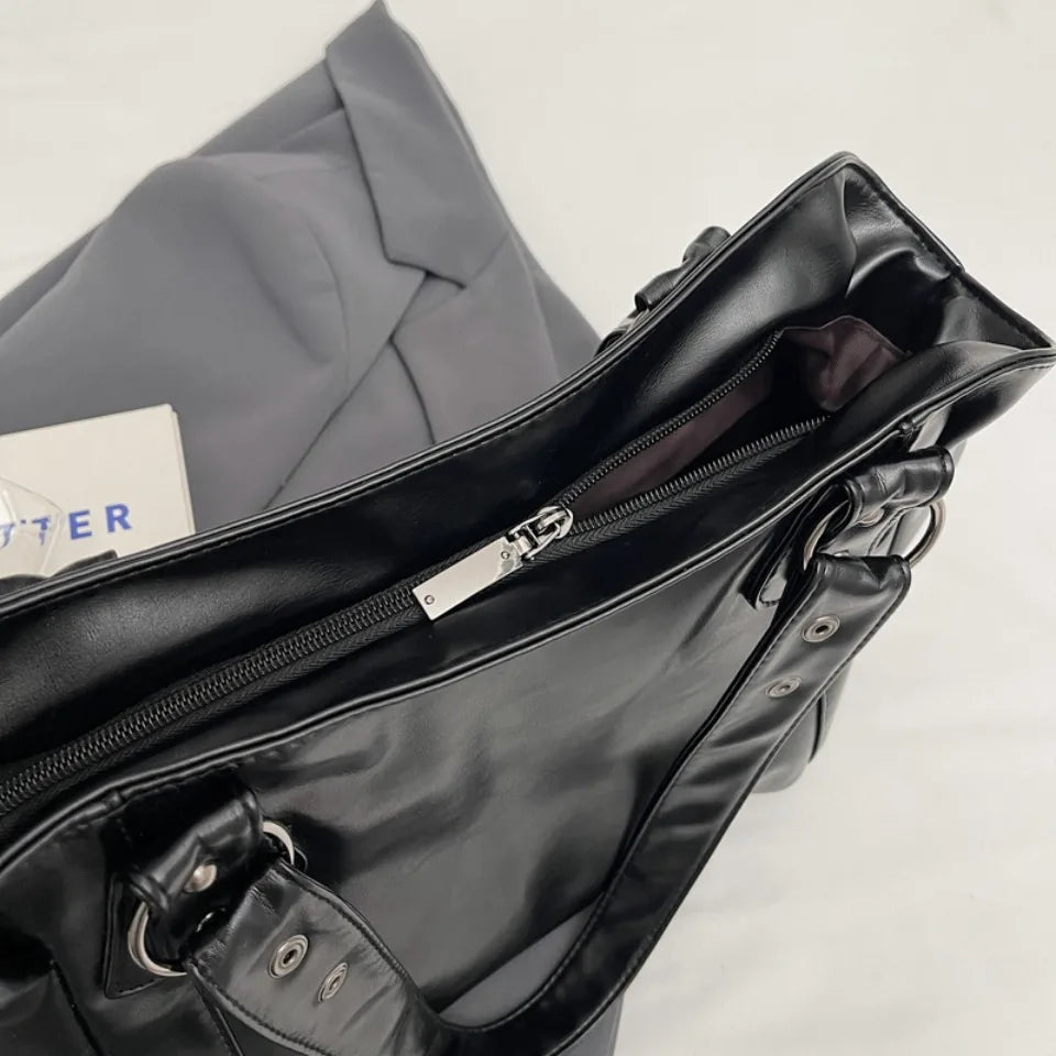 Faux Leather Shoulder Bag