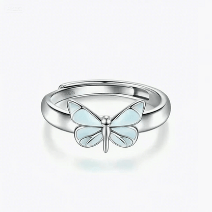 Luminous Dream Blue Butterfly Ring