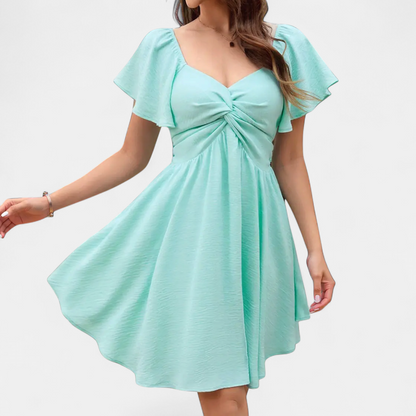 CORINNA™ – Flowy V-Neck Ruched Mini Dress