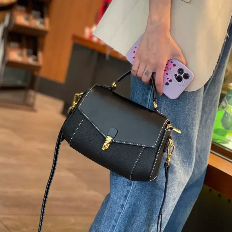 Cowhide Genuine Leather Handbag