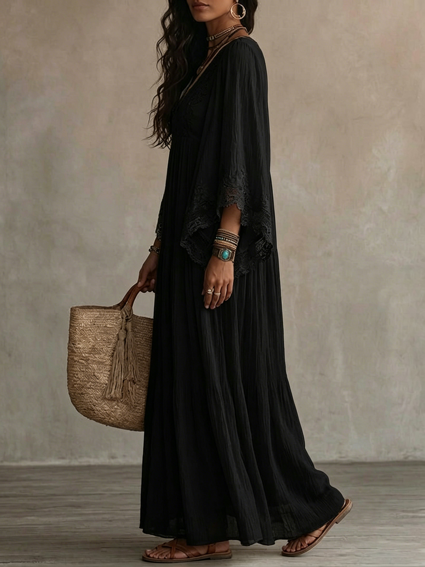 Ravenna | Batwing Sleeve Maxi Dress