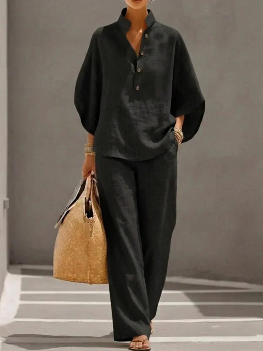 Maribel | Batwing Sleeves and Wide-Leg Pants