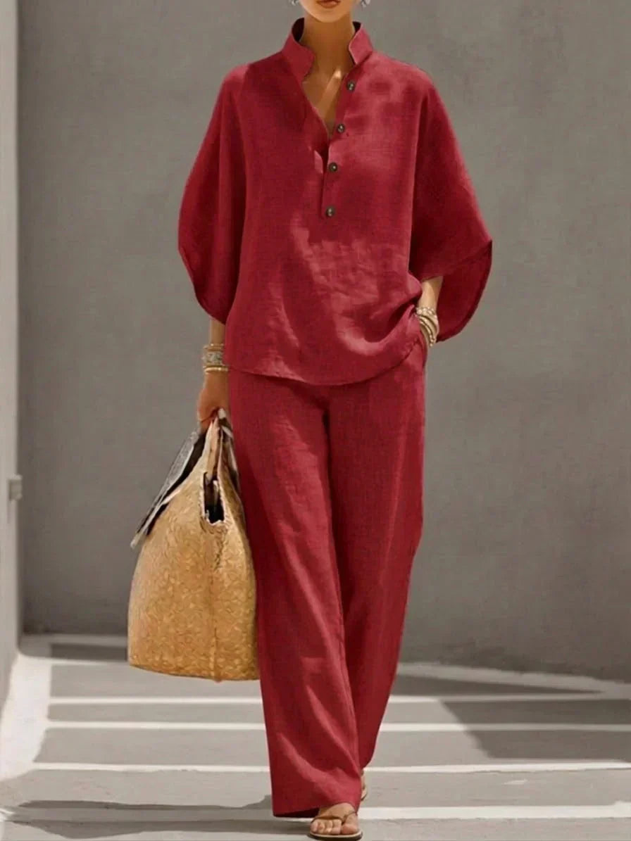Maribel | Batwing Sleeves and Wide-Leg Pants