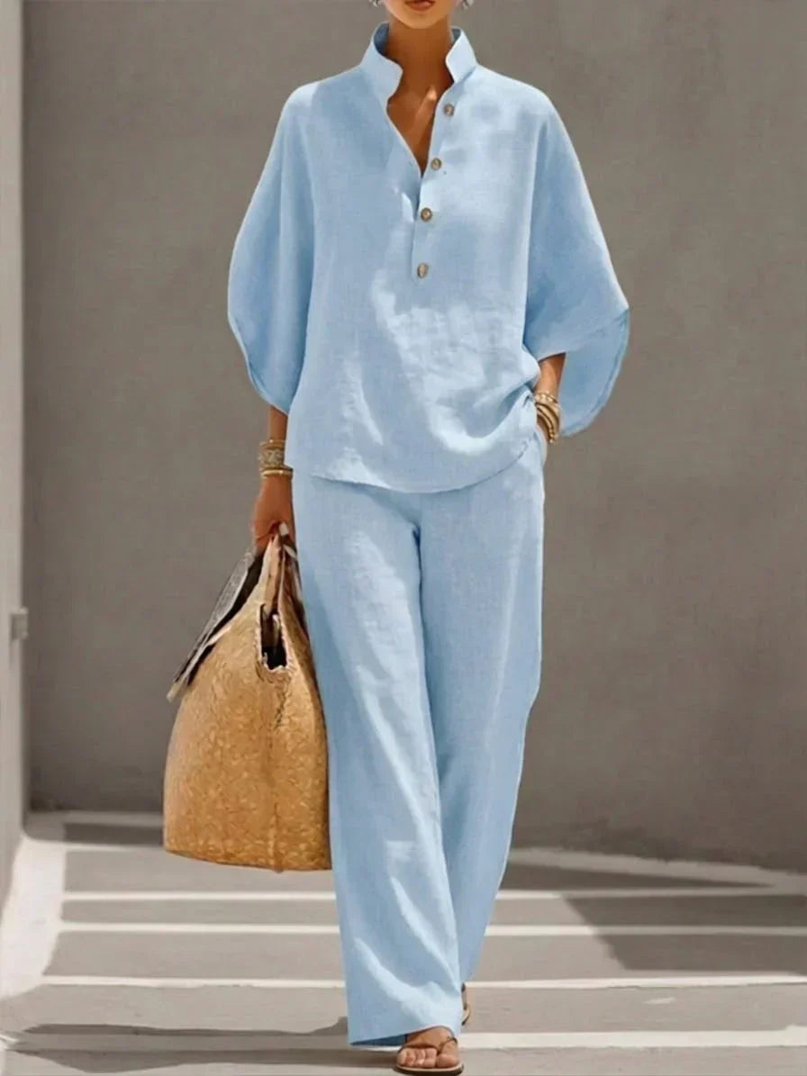 Maribel | Batwing Sleeves and Wide-Leg Pants