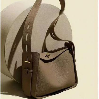 Leather Crossbody Bag With Adjustable Strap, Brown