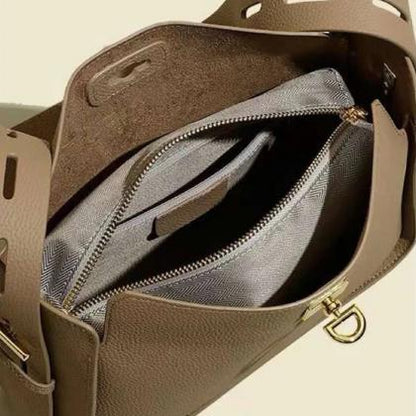 Leather Crossbody Bag With Adjustable Strap, Brown
