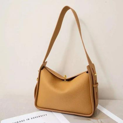Leather Crossbody Bag With Adjustable Strap, Brown