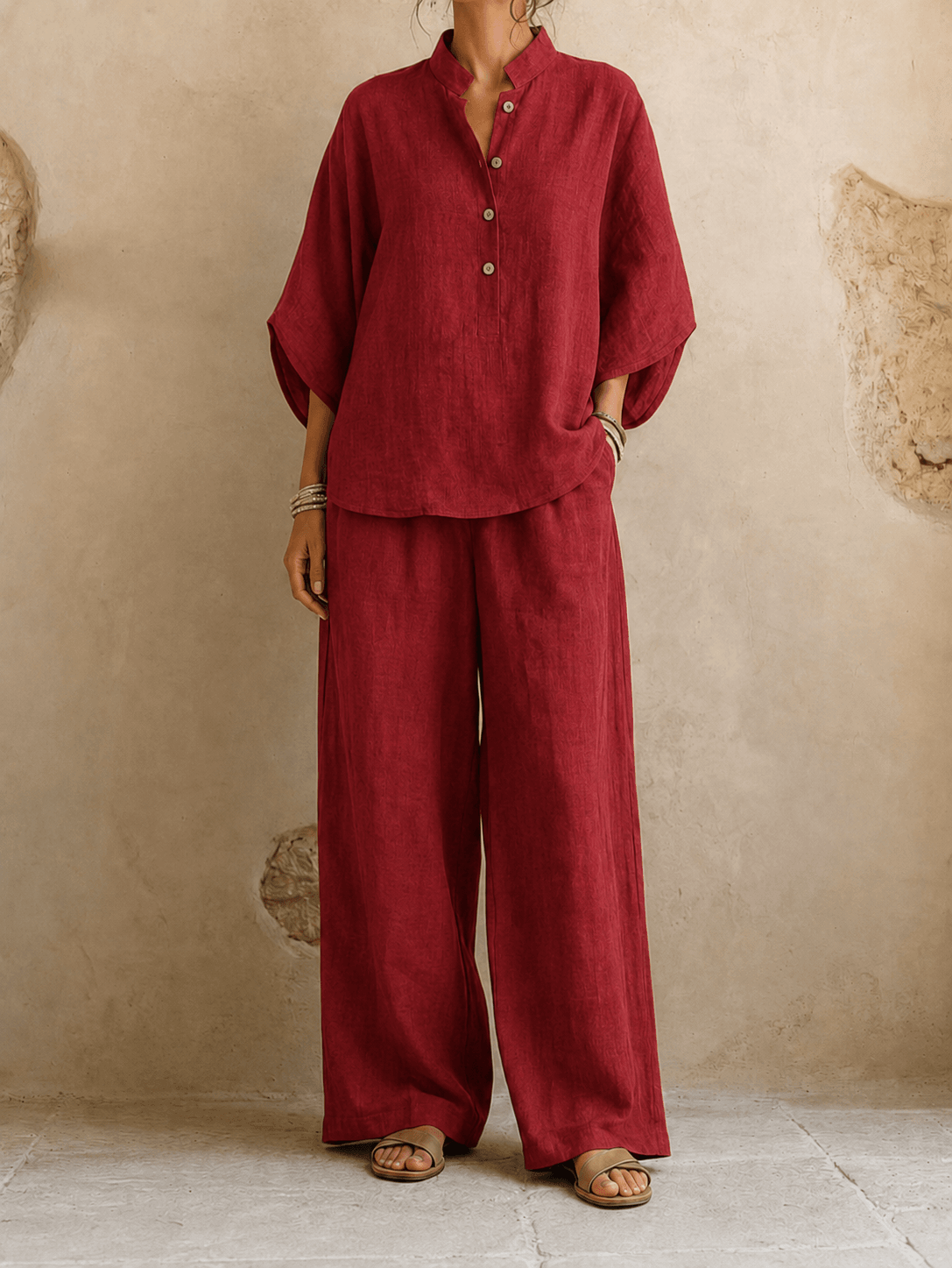 Maribel | Batwing Sleeves and Wide-Leg Pants